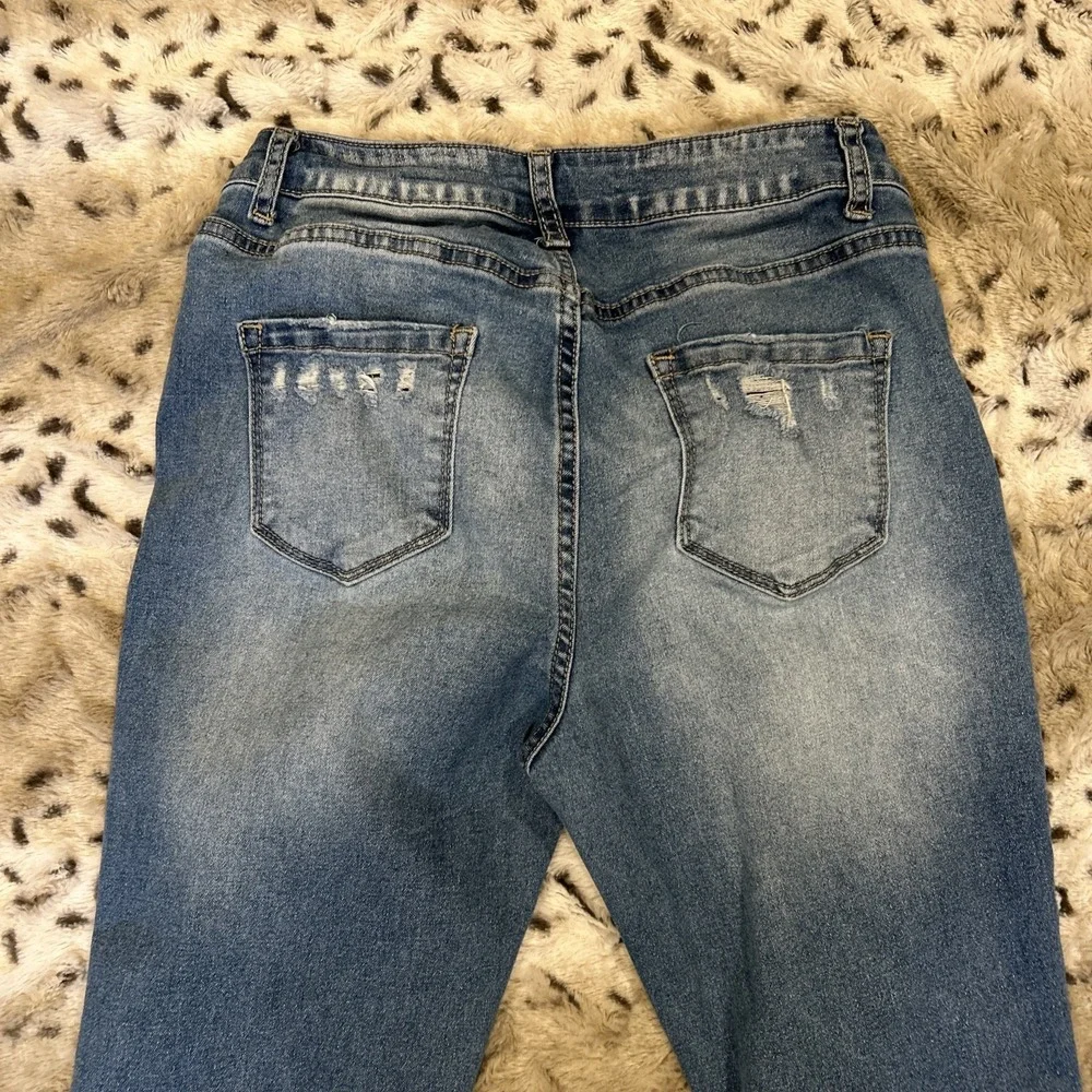 Women's Denim Bootcut Stretch‎ Distressed Blue Light Wash Jeans Size 6 (28x29)